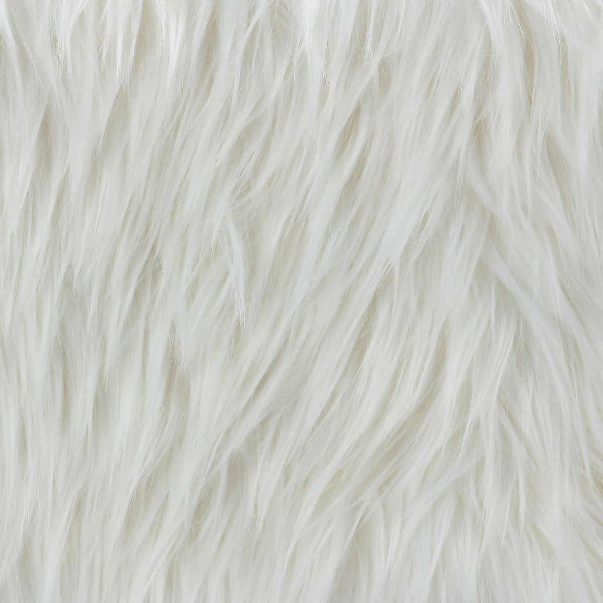 White Faux Fur Ottoman with Chrome Legs U735