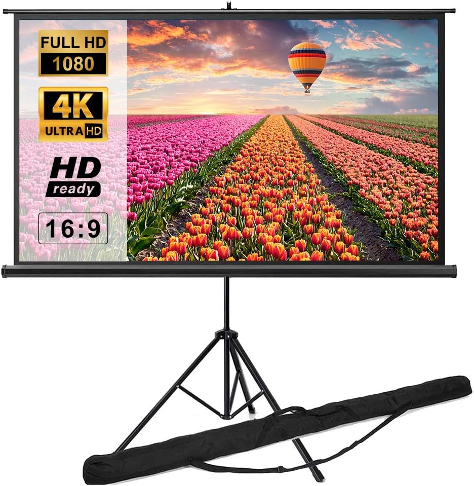 100 inch 16:9 Portable Projector Screen with Stand and Carry Bag V4079
