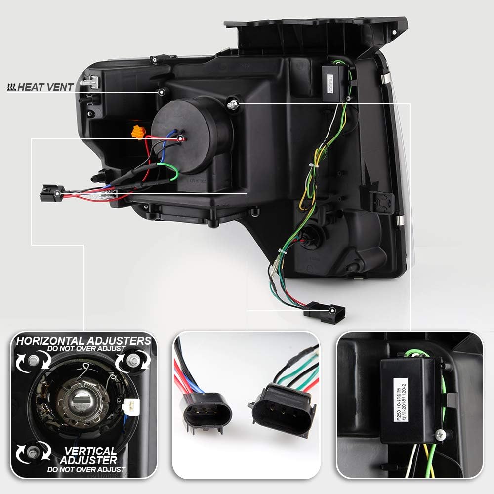 LED Tube Switchback Signal Projector Headlights Headlamps Y136