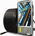 50FT Dual-Lens Industrial Endoscope 5'' IPS Screen Waterproof Camera with Light A308