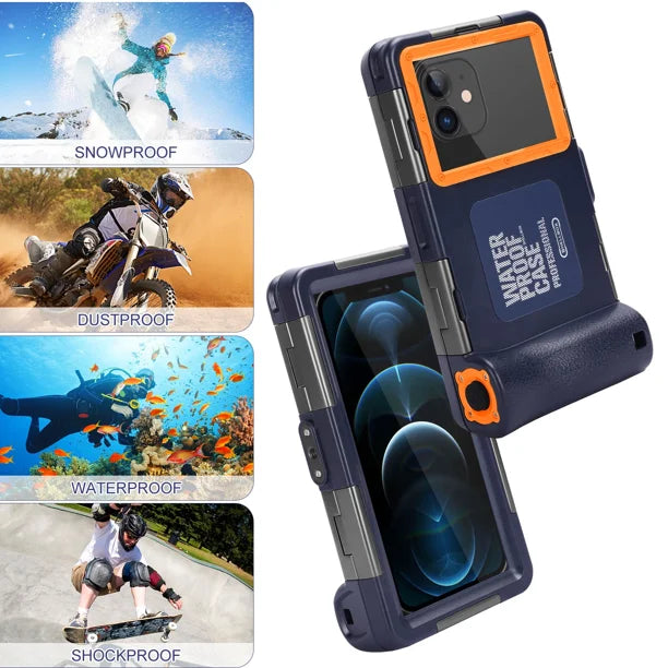 Waterproof UnderWater Case for Phones Up to 6.9 Inch with Lanyard G157