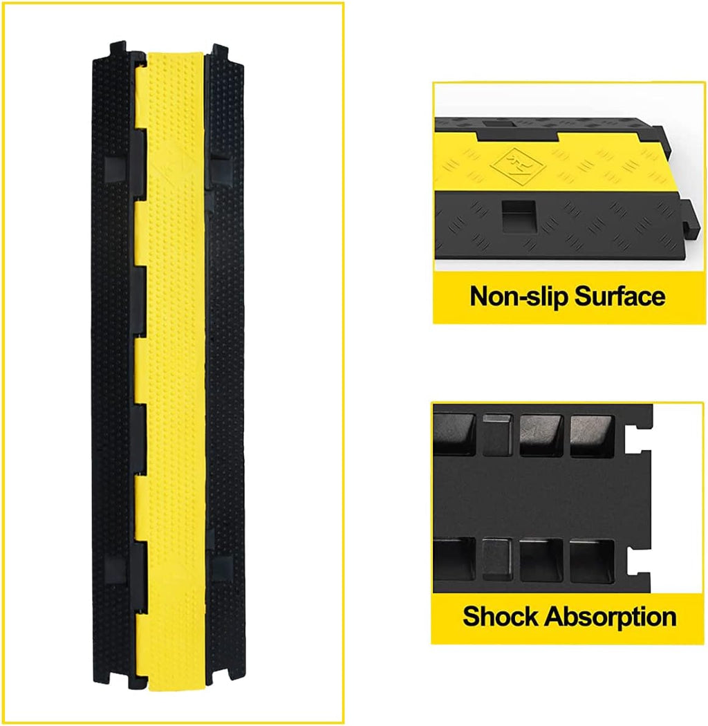 3Pack 39inch Traffic Speed Bumps Cable Protector, 11000lbs per Axle Capacity Rubber Pack of 2 K31011