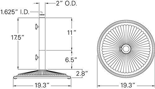 50 lb Bronze Market Umbrella Base K425