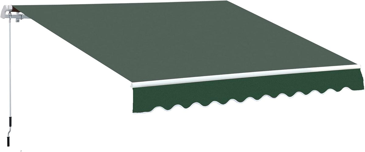 12' x 8' Retractable Patio Awning Canopy with Manual Crank Handle E776904