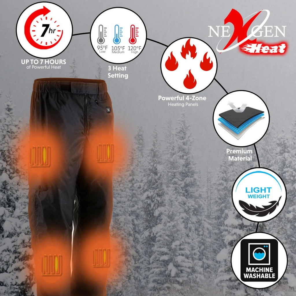 Black Winter Thermal Heated Pants X-Small Q950