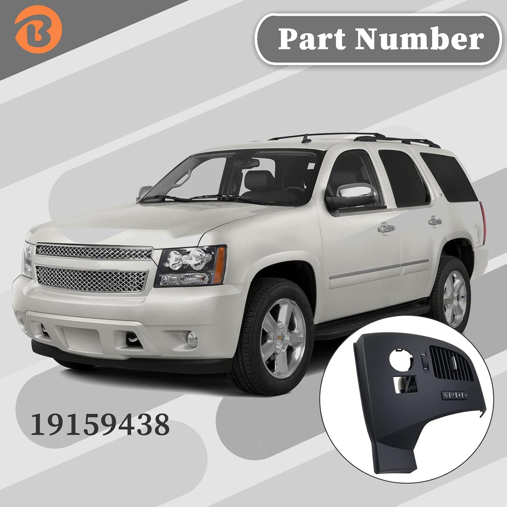 Driver Information Center Control Panel Air Vent Compatible with Chevy Suburban Tahoe Silverado GMC Sierra Yukon XL 1500 2500 3500 HD 2007-2013 Pack of 2 L756