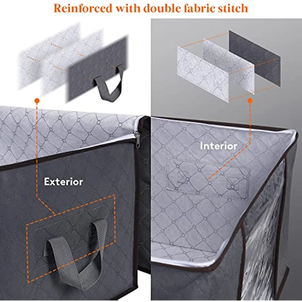 Grey 3 Pack Large Storage Bags with Reinforced Handles W135719