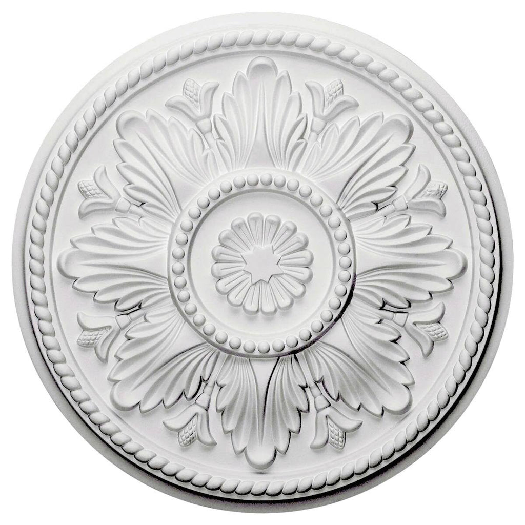 18 inch x 1 3/4 inch Hand-Painted Warm Silver Ceiling Medallion B76189