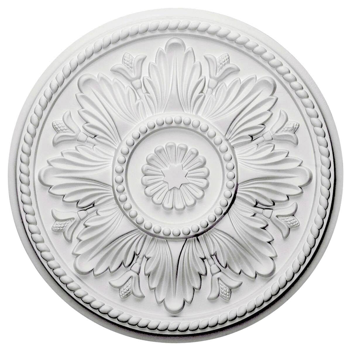 18 inch x 1 3/4 inch Hand-Painted Warm Silver Ceiling Medallion B76189