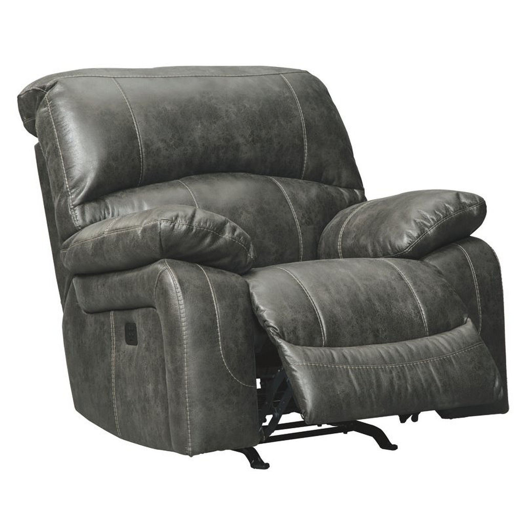 Contemporary Power Rocker Recliner in Steel Finish S886