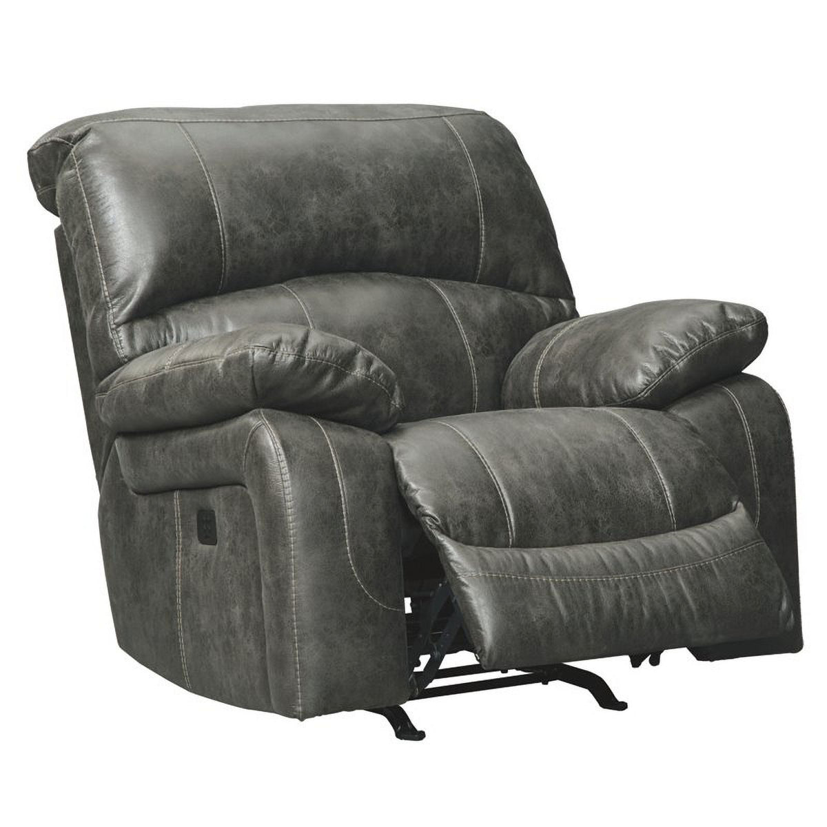 Contemporary Power Rocker Recliner in Steel Finish S886