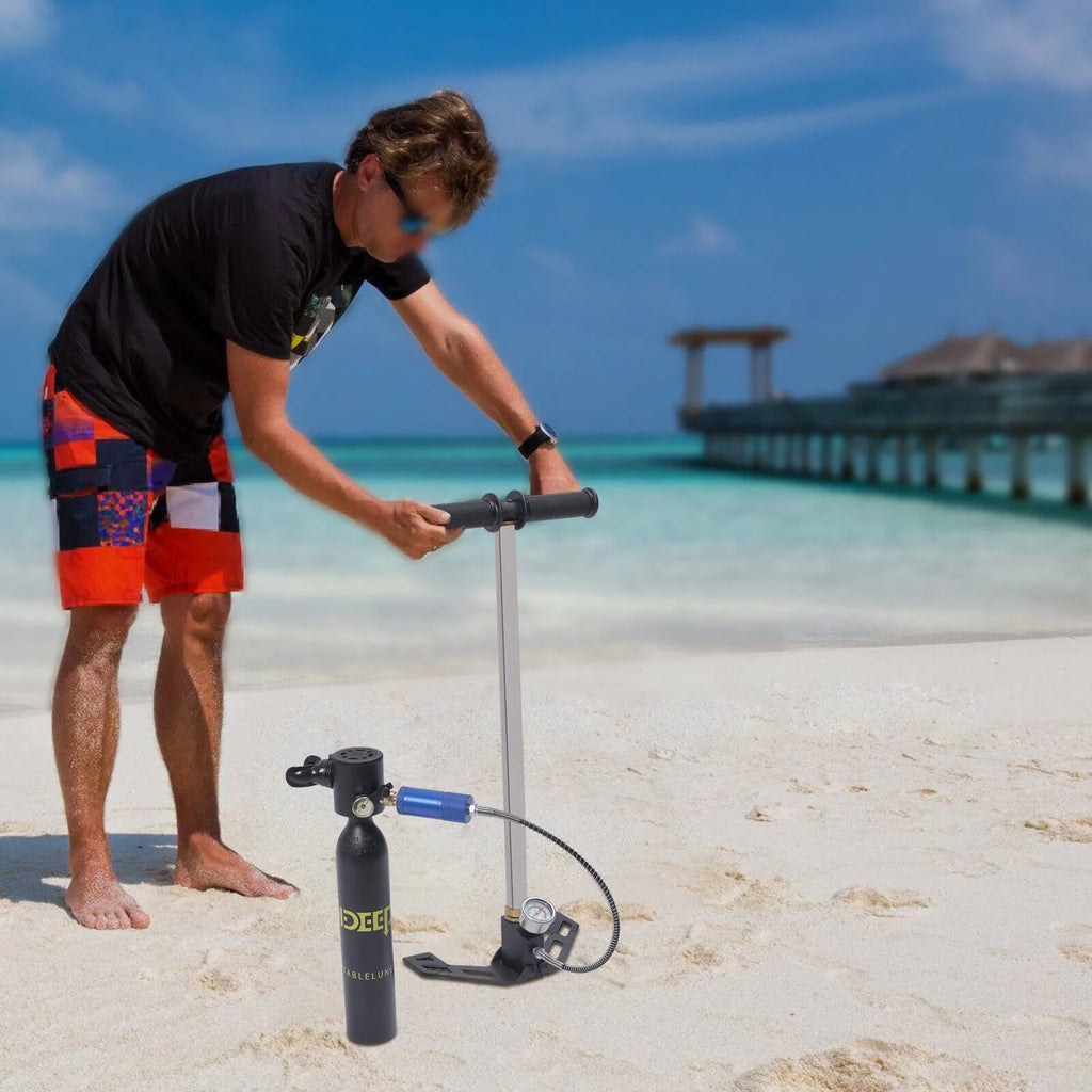 Mini Scuba Diving Case Kit 0.5L Oxygen Tank Pump Equipment C475