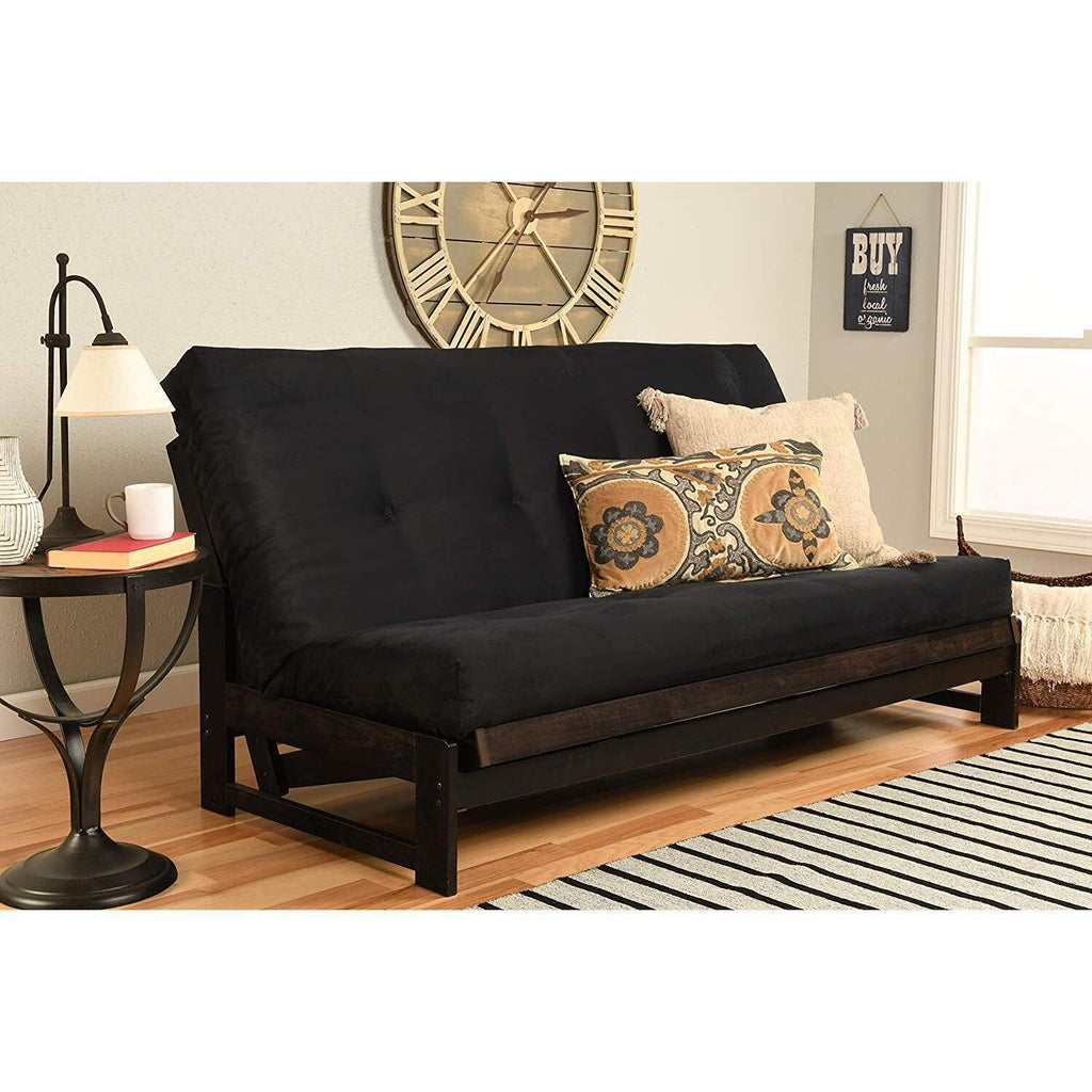 Vintage Futon Frame with Suede Black Mattress R187220