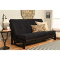 Vintage Futon Frame with Suede Black Mattress R187220