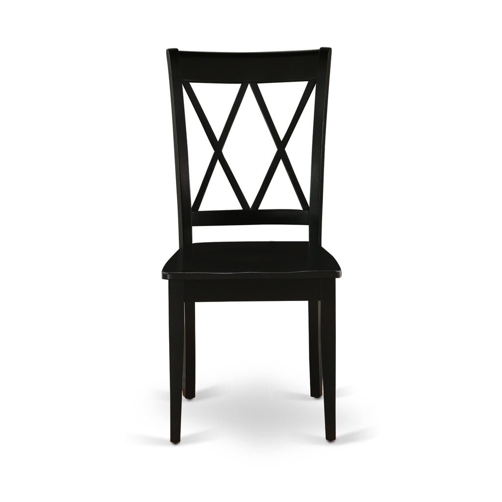 5pc Round Dining Table with Two Drop Leaves and Four Wood Seat Chairs Z83879
