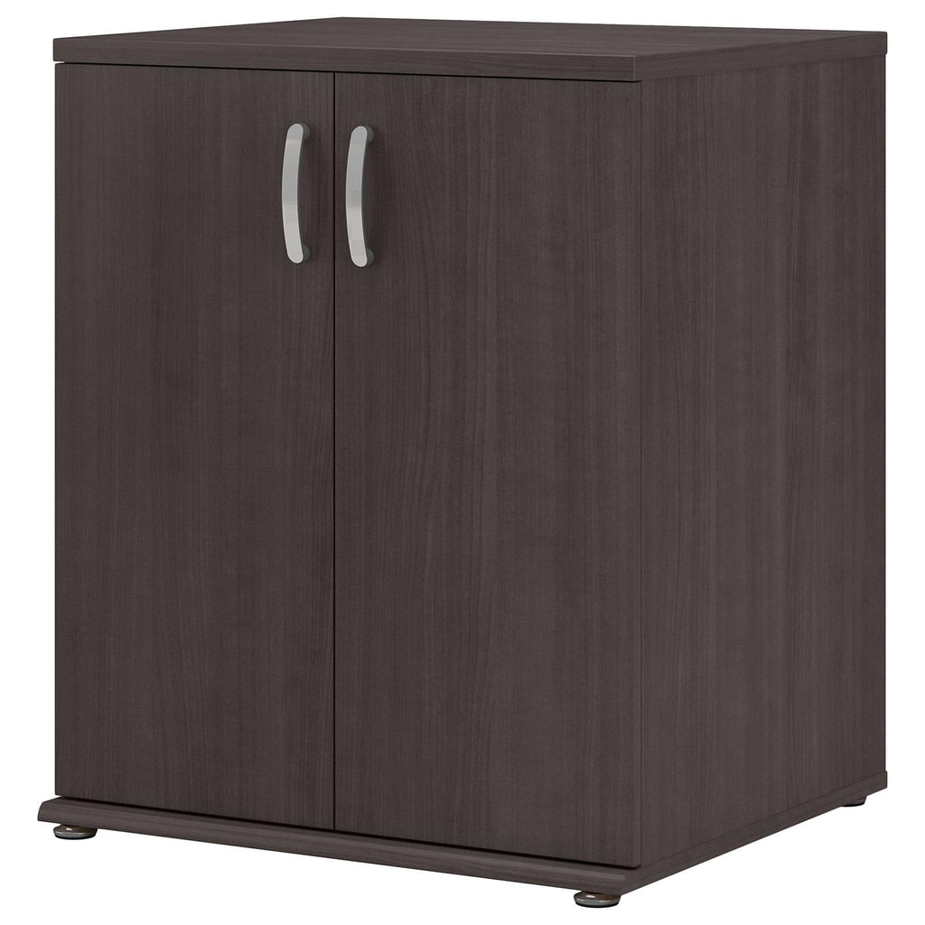 Storm Gray Floor Storage Cabinet with Doors and Shelves K62222