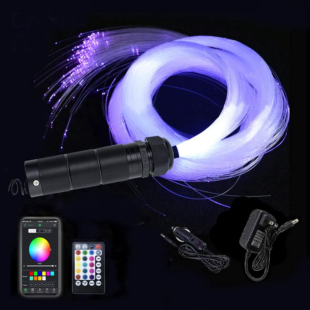 Car Use Bluetooth LED Fiber Optic Lights Star Ceiling Light Kit 450pcs 0.03in 6.5ft Optic Cable D5181