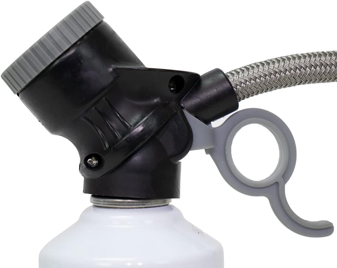 36 Premium Steel Braided Hose Can Tap with Gauge AC Refrigerant Recharge Hose X902