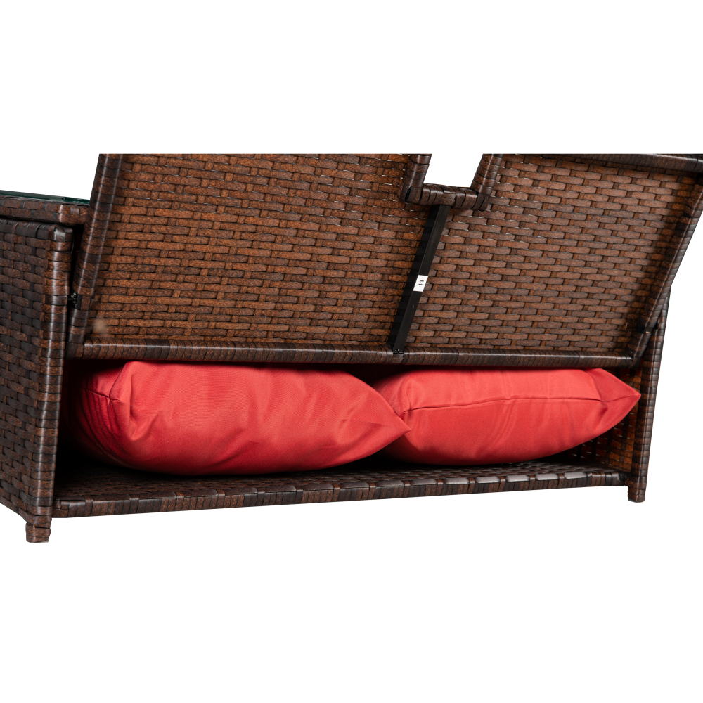 Brown PE Rattan Wicker Sectional Cushioned Sofa Set G910856