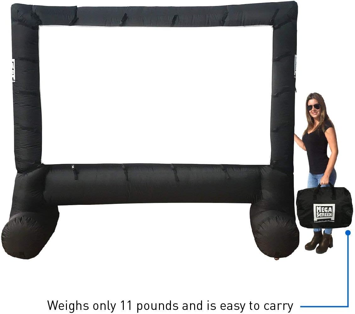 14' Inflatable Canvas Projection Screen with Inflation Fan, Tie-Downs and Storage Bag C9062