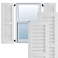 15x22W x 80x22H Exterior Composite Louvered Shutters, White W466244