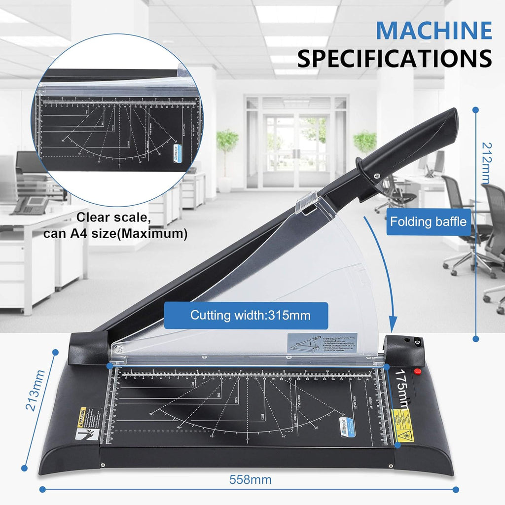 12 inch A4 Paper Trimmer Guillotine with Safety Guard and Blade Lock B5166