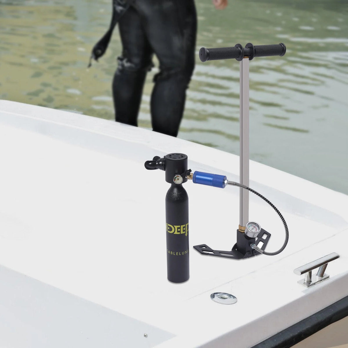 Mini Scuba Diving Case Kit 0.5L Oxygen Tank Pump Equipment C475