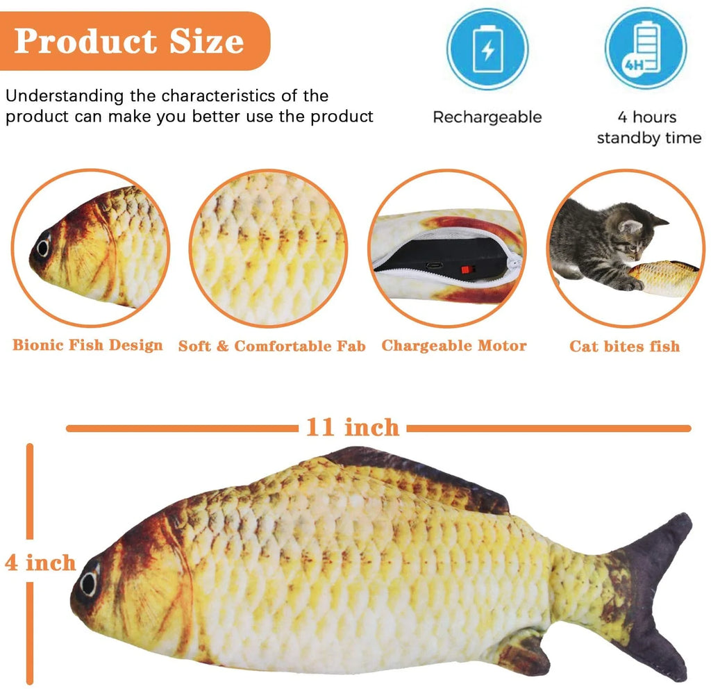 Electric Moving Wagging Fish Cat Toy F693854
