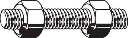 Threaded Stud,plain,1-3/4-8X13-1/4,pk4 Z9454