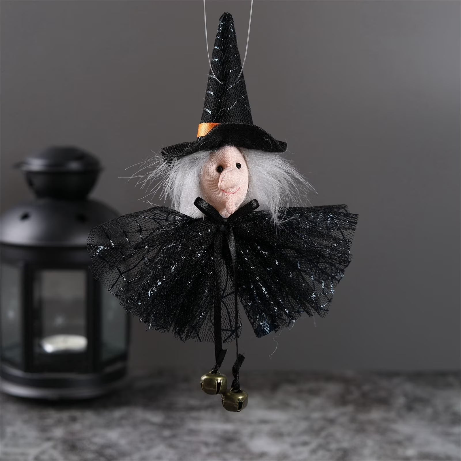 Pumpkin Witch Doll Halloween Cat Novelty Toy I3818
