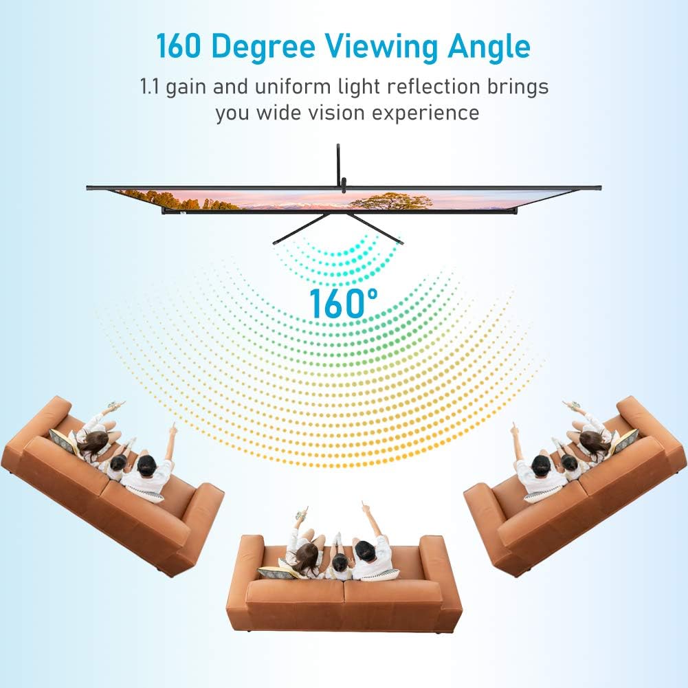 100 inch 16:9 Portable Projector Screen with Stand and Carry Bag V4079