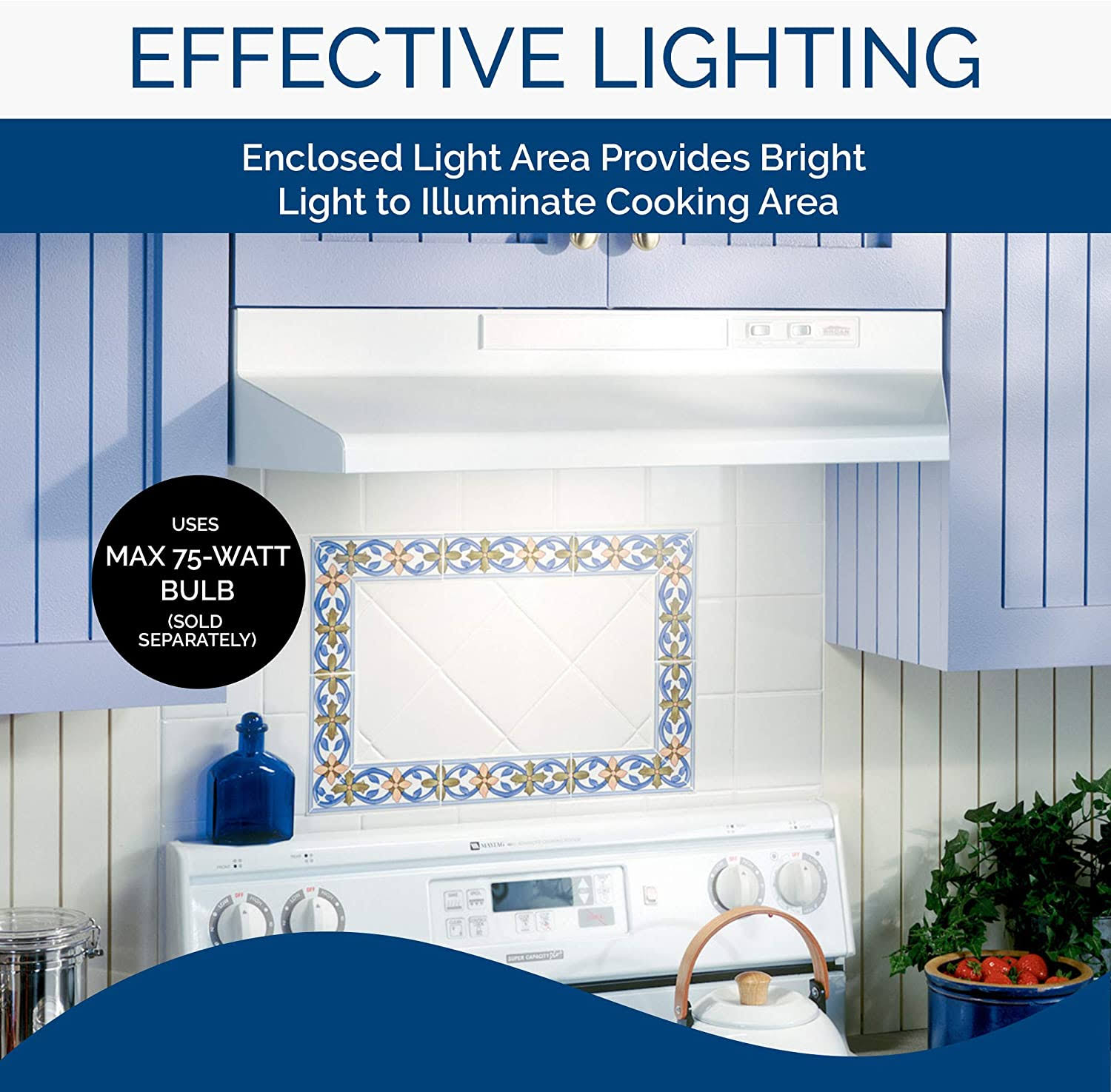 White 24x22W Under Cabinet Range Hood N767796