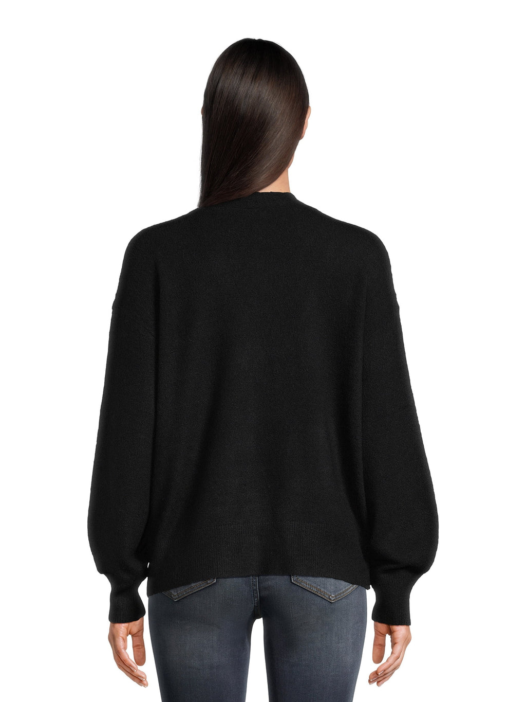 Women's V-Neck Embellished Button Front Cardigan with Long Sleeves U3166