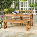 Dark Brown Slatted Outdoor Dining Table T380867