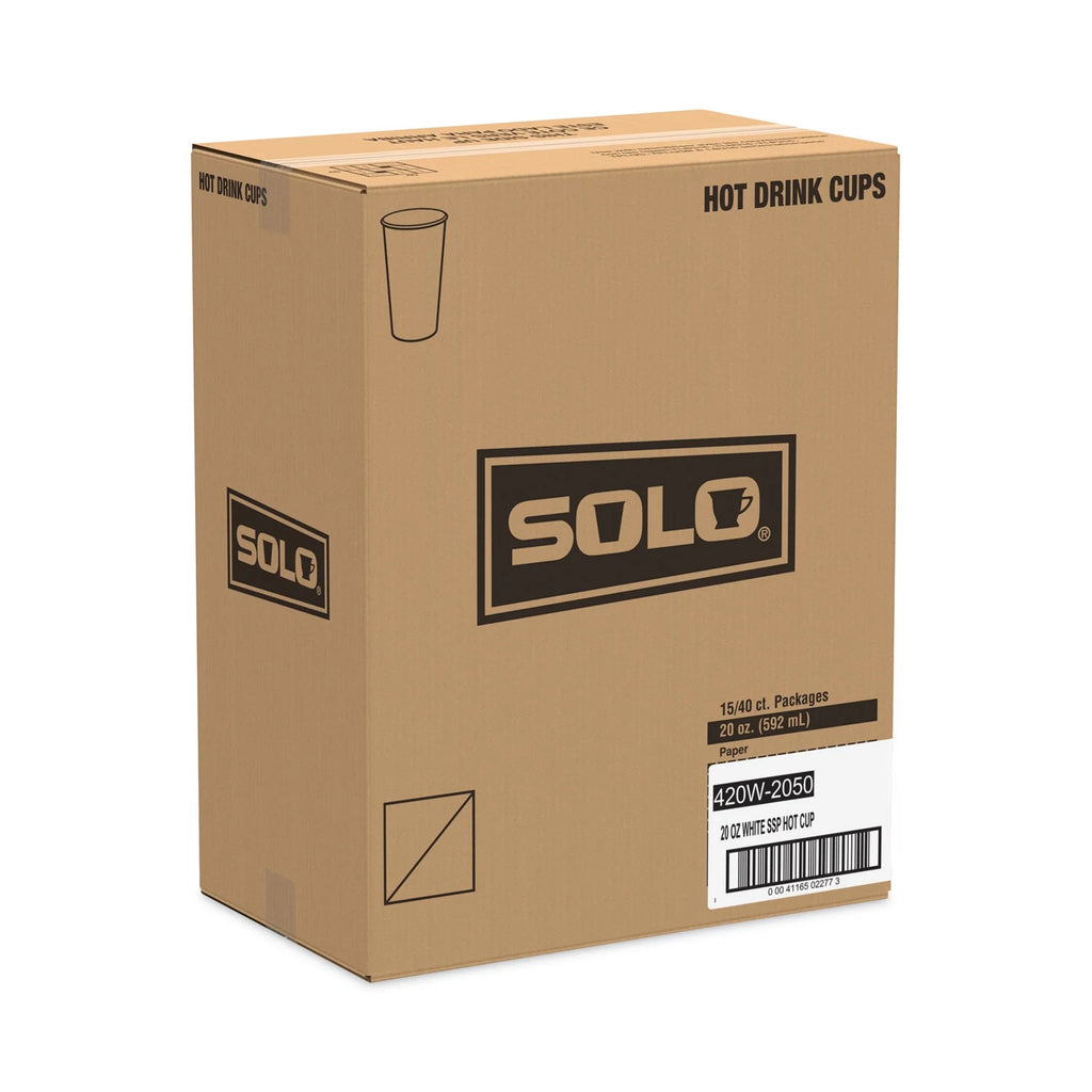 20 oz White Poly Paper Hot Cups A205104
