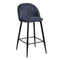 Blue Barstool Seat Side Chairs Steel Legs (Set of 2) E71827