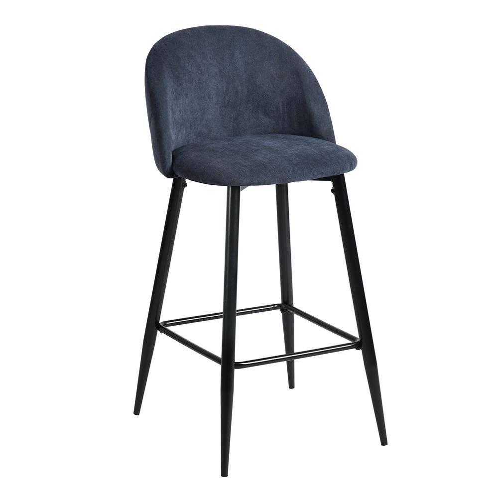 Blue Barstool Seat Side Chairs Steel Legs (Set of 2) E71827