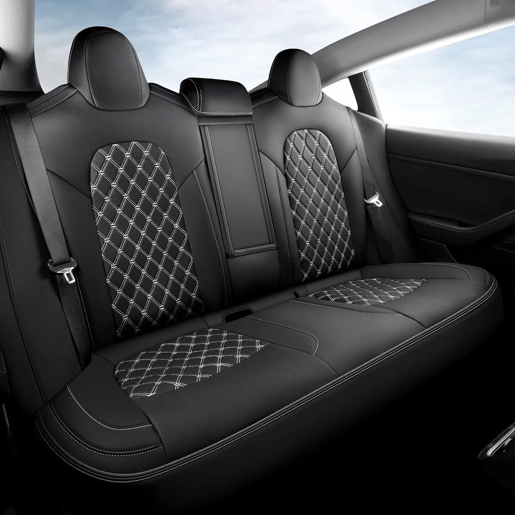 Black Pu Leather Car Seat Covers for Tesla Model Y I627868