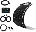 200 Watt 12 Volt Flexible Solar Panel Kit with 2 Pcs 100W Monocrystalline Panel and 20A Waterproof PWM Controller I253