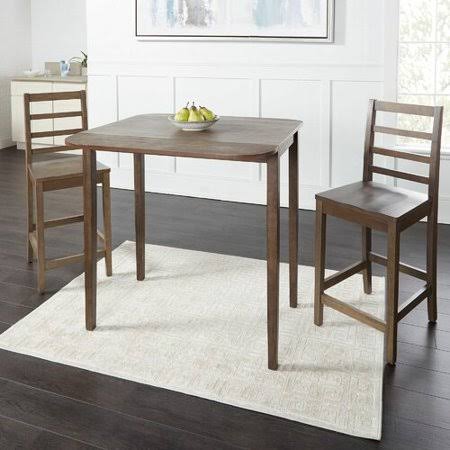 3 Piece Drop Leaf Dining Set, Gray G2991