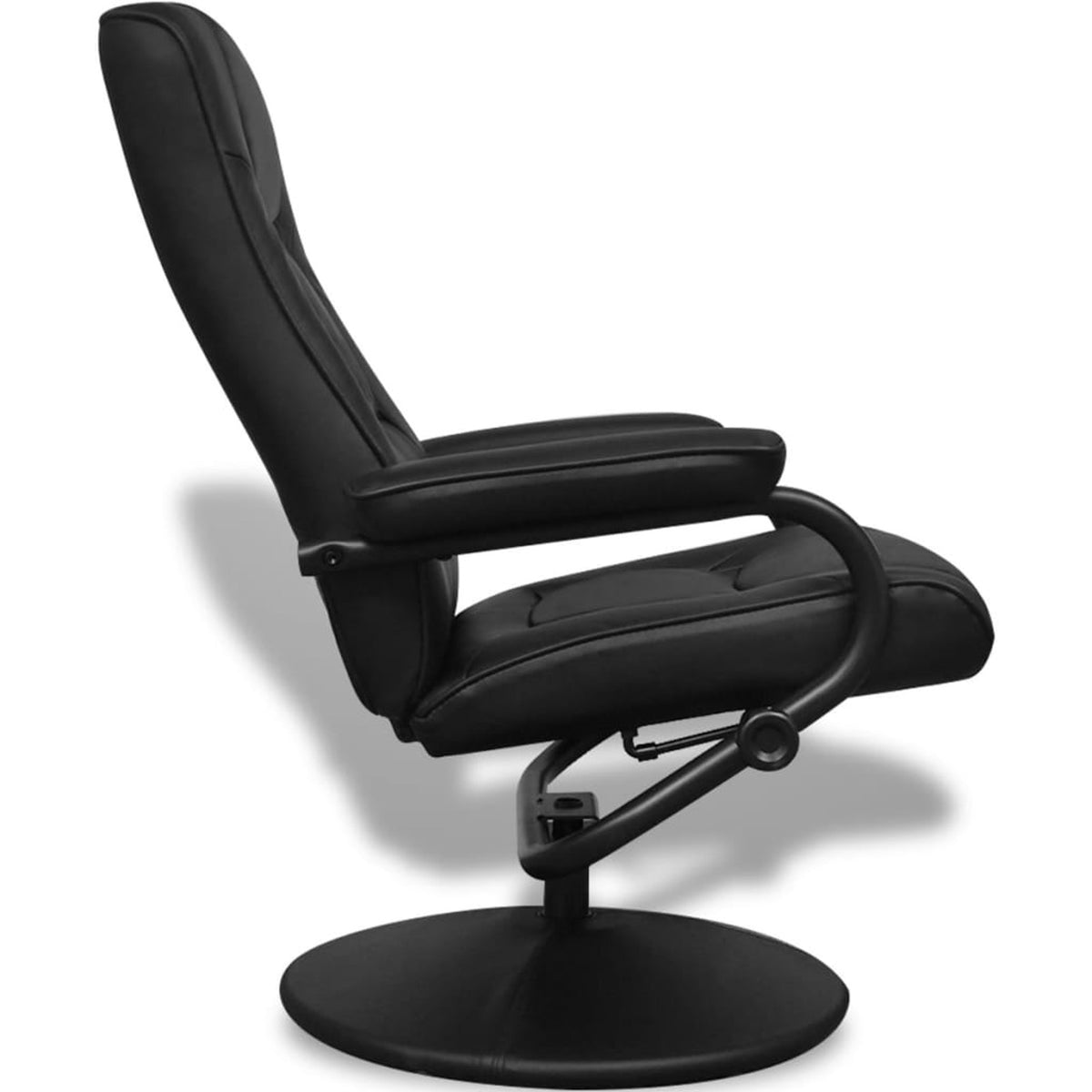 Black Faux Leather Adjustable Recliner Chair with Footstool G40635