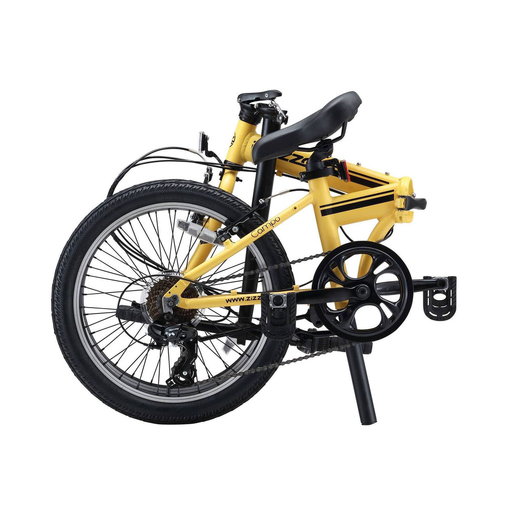 Yellow 7-Speed Aluminum Folding Bike B9586