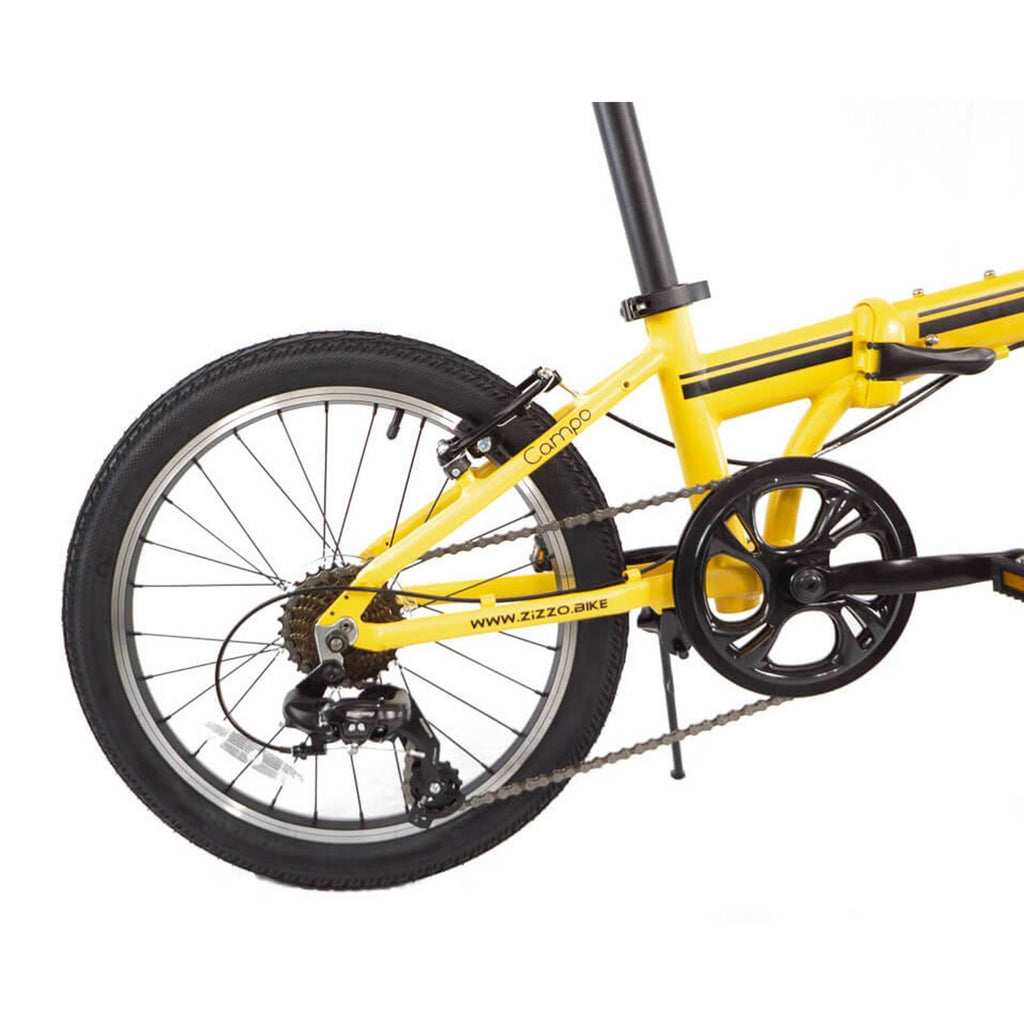 Yellow 7-Speed Aluminum Folding Bike B9586