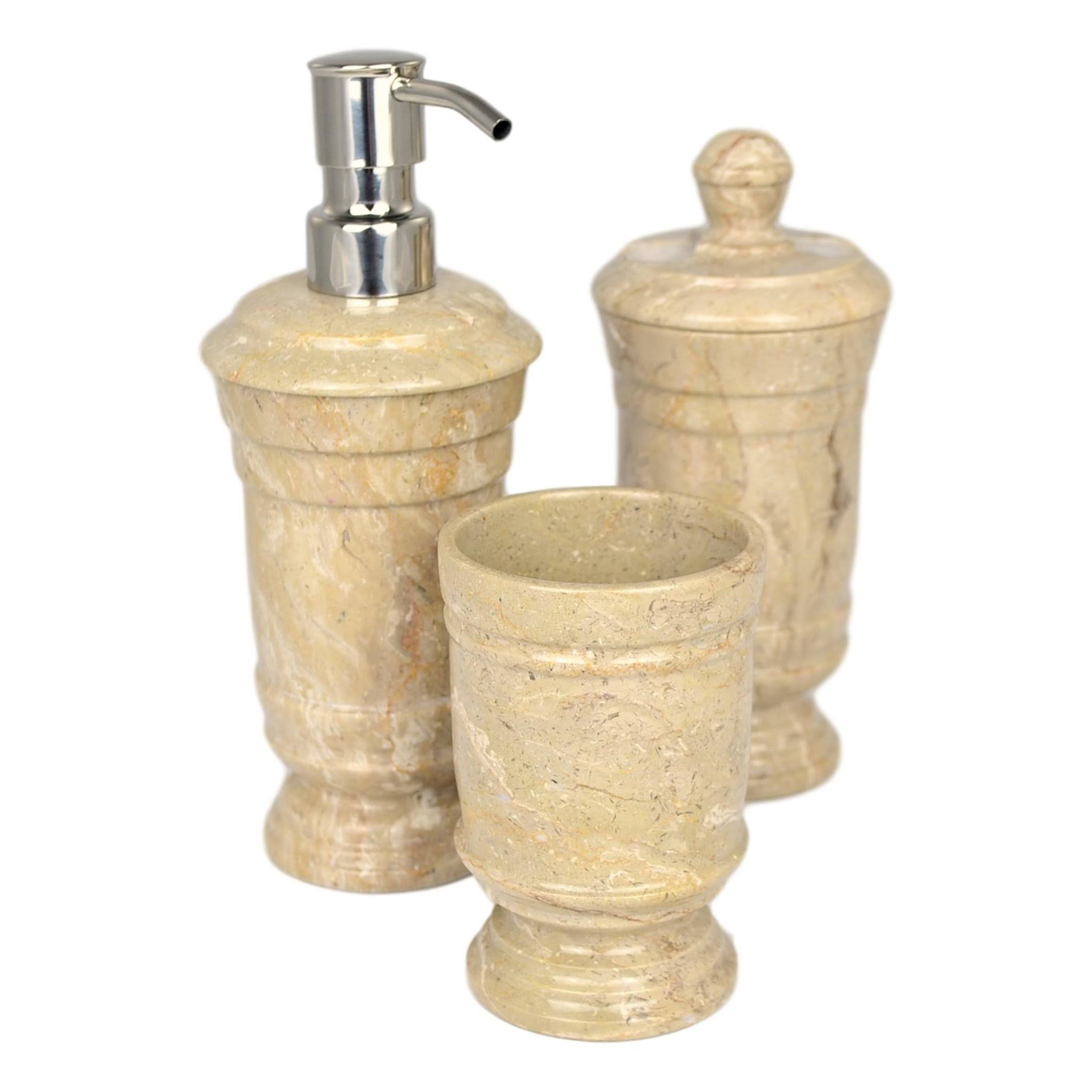Sahara Beige Marble 3 Piece Bathroom Accessory Set F93880