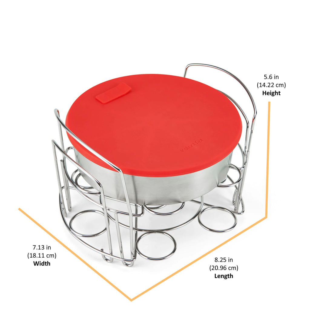 Stainless Steel Pan with Lid and Wire Egg Racks Set of 2 Z511027