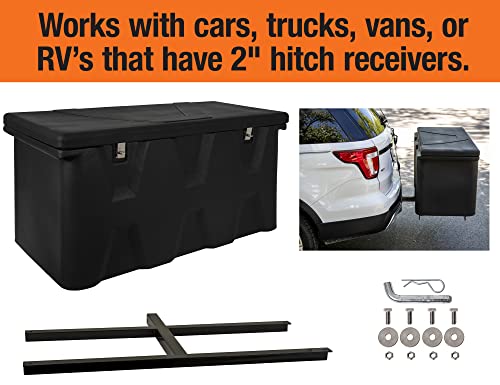 Large Poly Cargo Carrier Utility Storage Bin Box, 23x51x26 Inches, Black K374