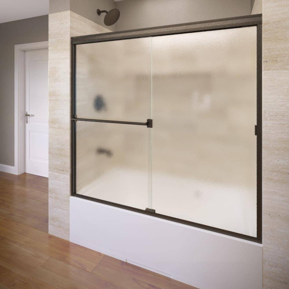 Bypass Framed Tub Door with Obscure Oil Rubbed Bronze Y517