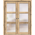 Solid Wood Sliding French Double Pocket Doors 72 x 96 inches E125861