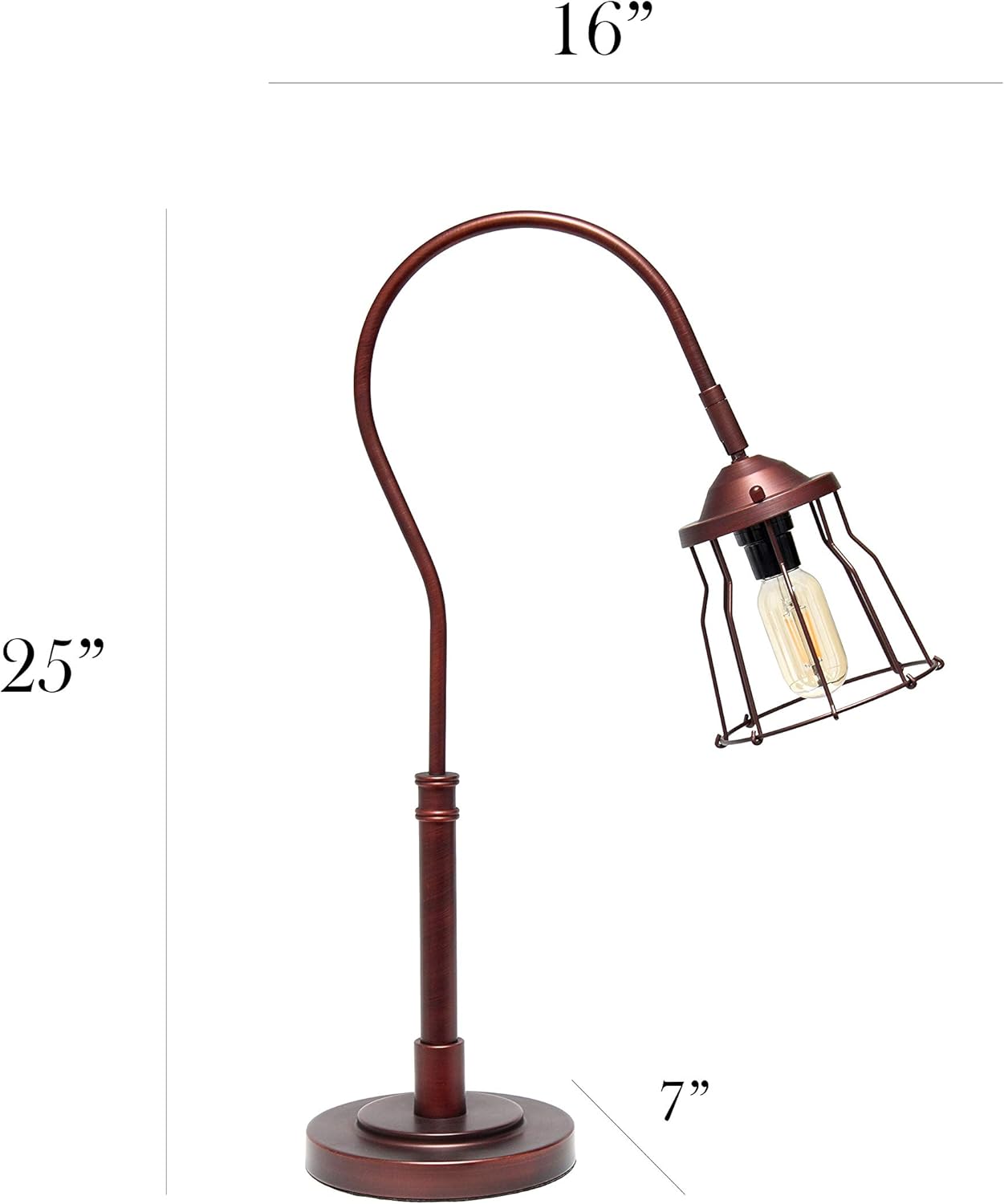 Red Bronze Open Cage Table Lamp S18027