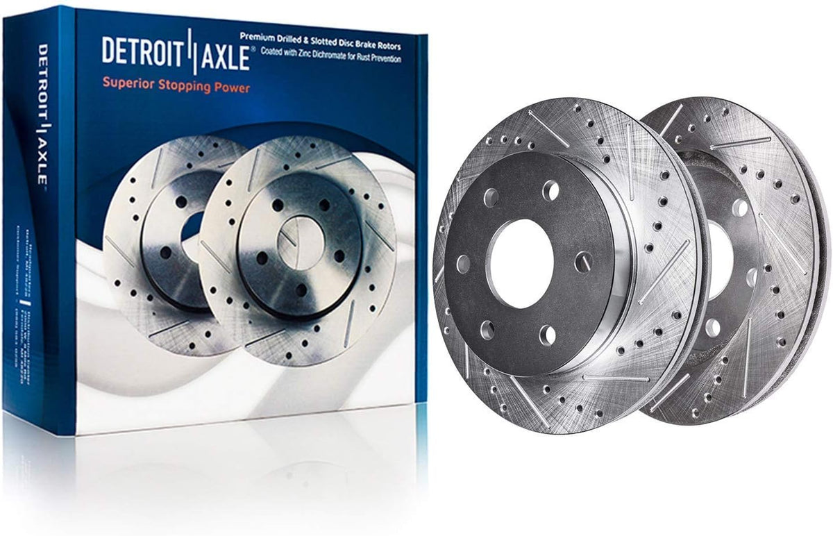 6 Lug Front Drilled Slotted Disc Rotors Ceramic Brake Pads 6pc Set K452800